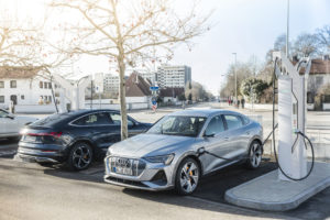 Audi e-Tron charging on b2bev