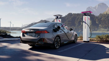BMW i5 electric car charging